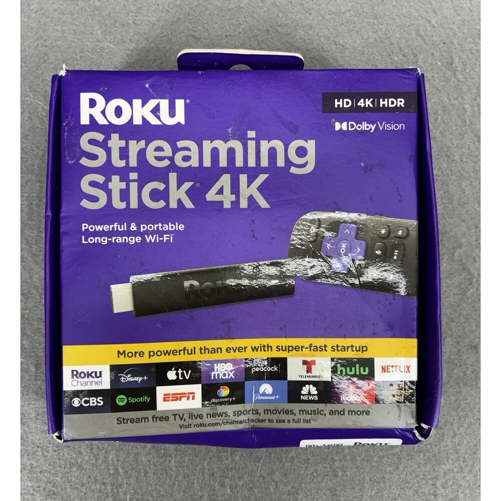Roku Streaming Stick 4K/HDR/Dolby Vision Streaming Device Roku Voice Remote New